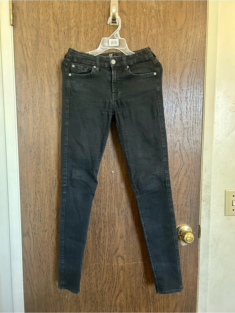 7 For All Mankind Black Skinny Jeans A18